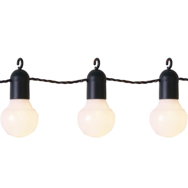 LED Partylichterkette - 20 warmweisse LED - L: 5-7m - grnes Kabel -